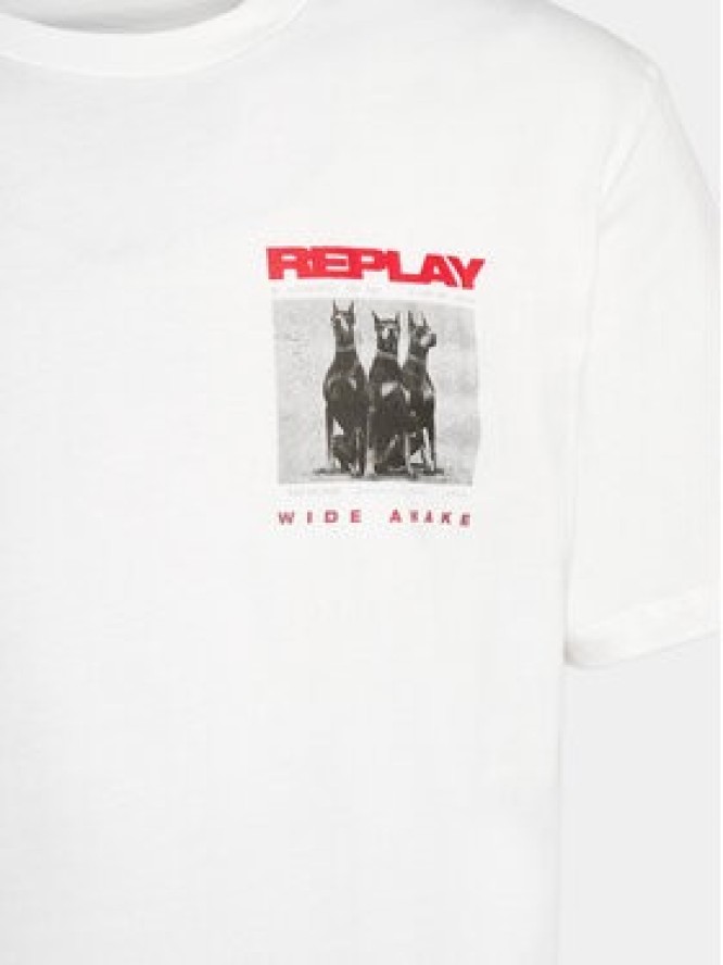 Replay T-Shirt M6766.000.22662 Biały Regular Fit