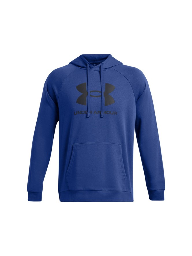 Bluza dresowa nierozpinana z kapturem męska Under Armour UA Rival Fleece Logo HD - niebieska