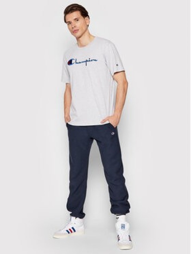 Champion T-Shirt Big Script Logo 216547 Szary Regular Fit