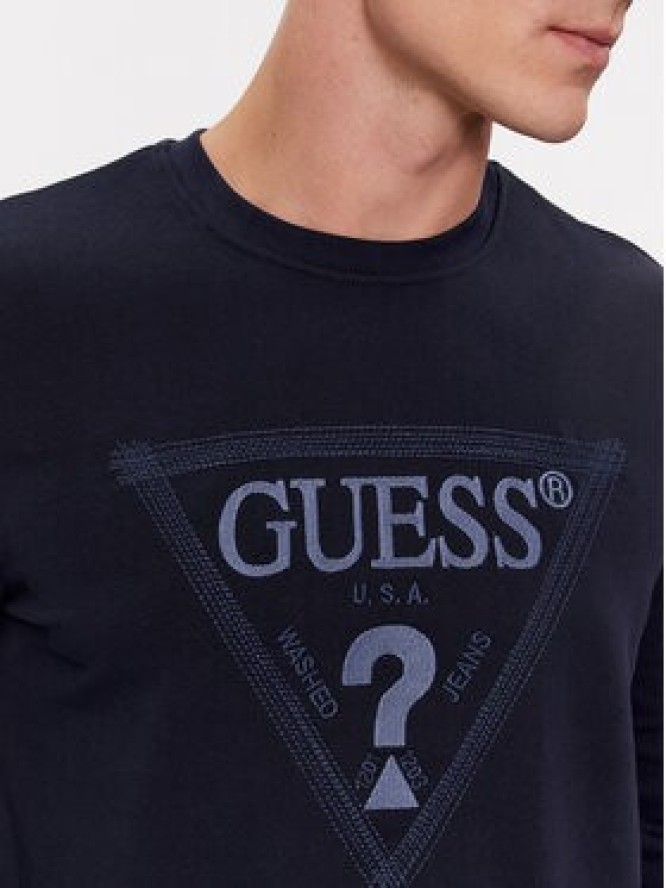 Guess Bluza Stitched M4RQ15 KBK32 Granatowy Regular Fit