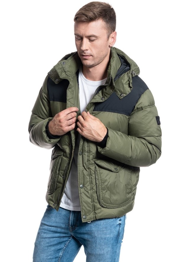 MĘSKA KURTKA ZIMOWA LEE PUFFER JACKET OLIVE GREEN L86NSZNX