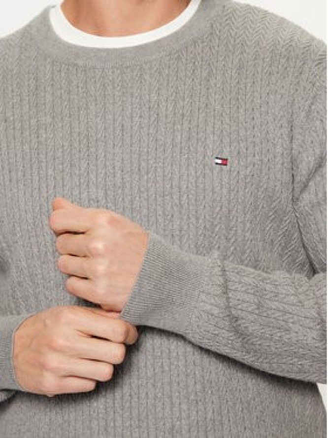 Tommy Hilfiger Sweter MW0MW37400 Szary Slim Fit