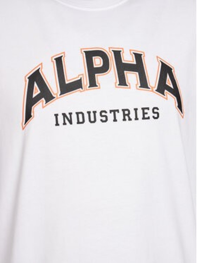 Alpha Industries T-Shirt College 146501 Biały Relaxed Fit