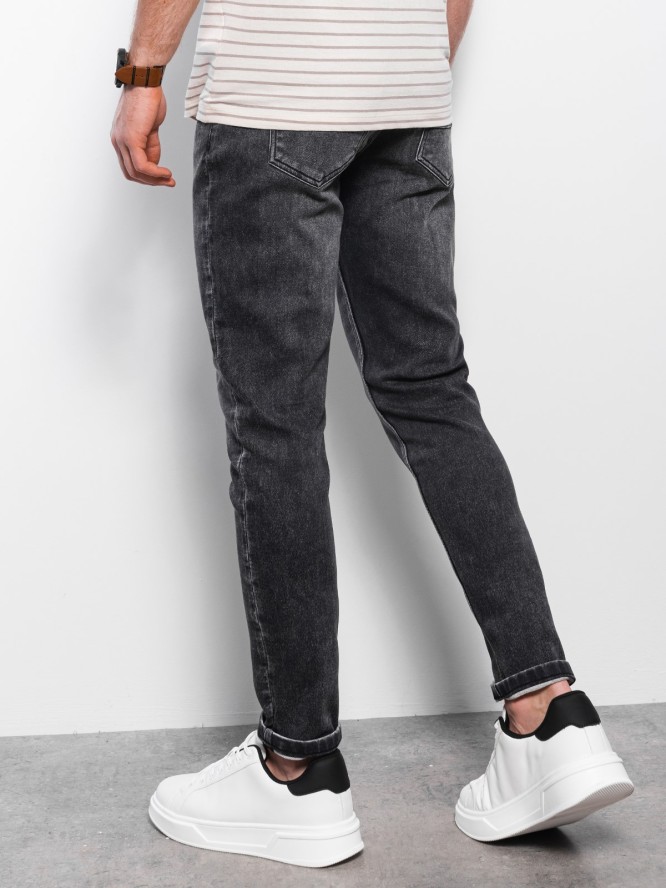 Spodnie męskie jeansowe SKINNY FIT - grafitowe V3 OM-PADP-0101 - XL