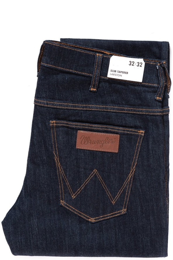 WRANGLER LARSTON MĘSKIE SPODNIE JEANSOWE JEANSY DARK RINSE W18SP690A