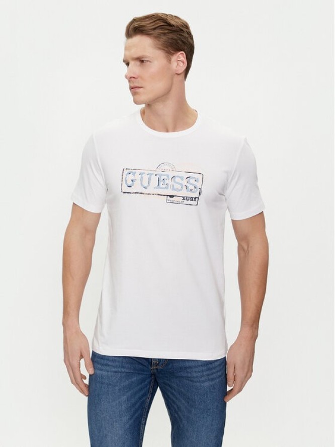 Guess T-Shirt M4GI26 J1314 Biały Slim Fit