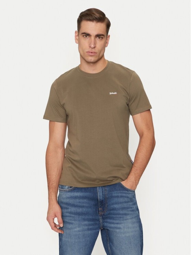 SCHOTT N.Y.C. T-Shirt TSCLAWS1 Khaki Regular Fit