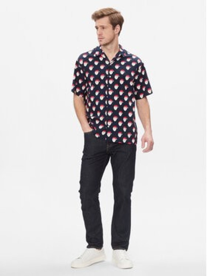 Jack&Jones Koszula 12248397 Granatowy Relaxed Fit