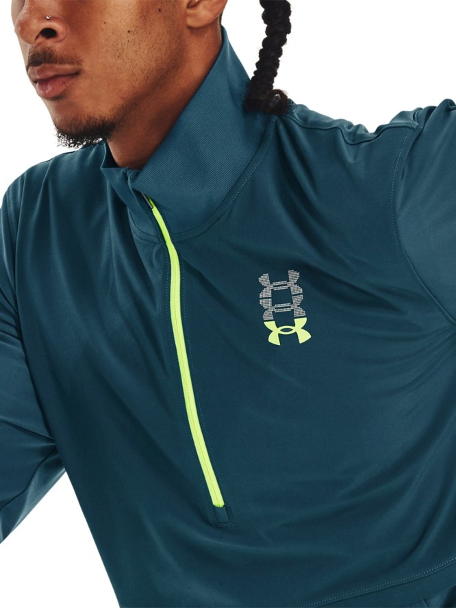 Kurtka do biegania męska Under Armour UA RUN ANYWHERE PULLOVER - turkusowa