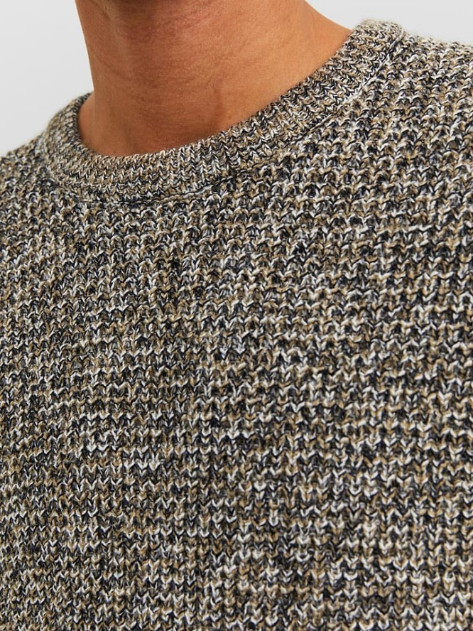 Jack & Jones Sweter "William" w kolorze brązowo-czarno-białym rozmiar: M