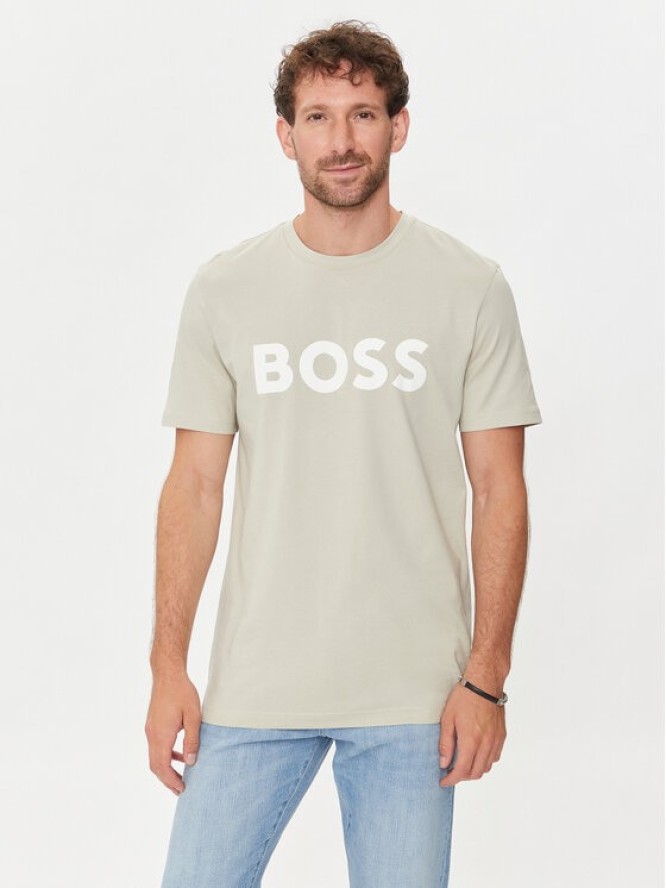 Boss T-Shirt Thinking 1 50481923 Beżowy Regular Fit