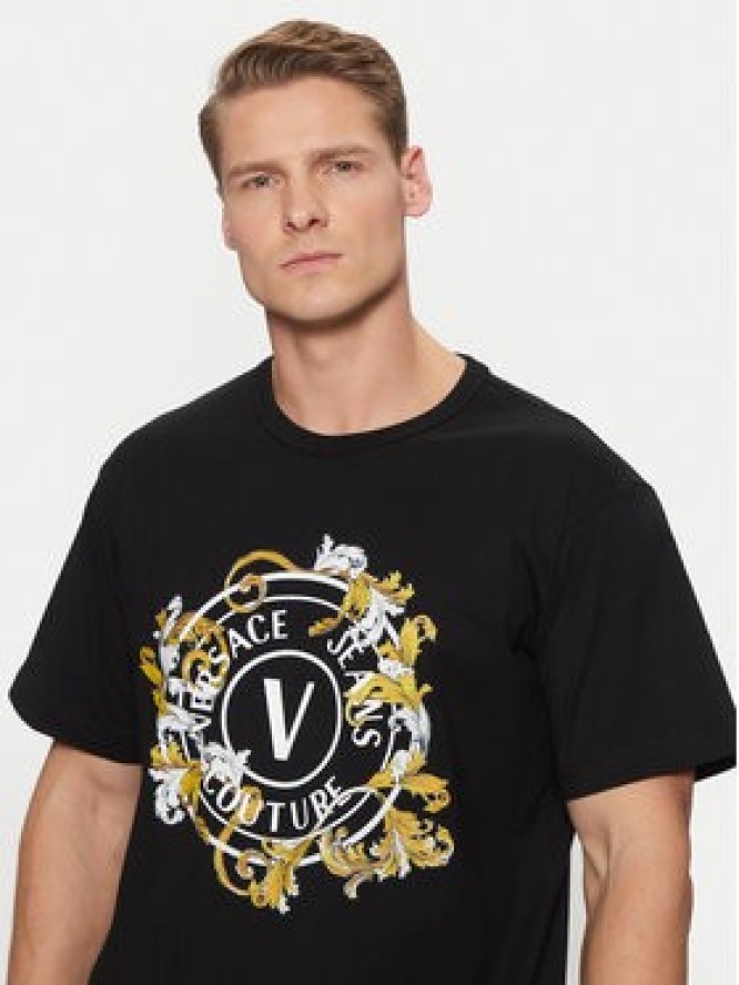 Versace Jeans Couture T-Shirt 78GAHC01 Czarny Regular Fit