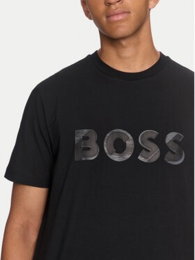 Boss T-Shirt Jagged 1 50519365 Czarny Relaxed Fit
