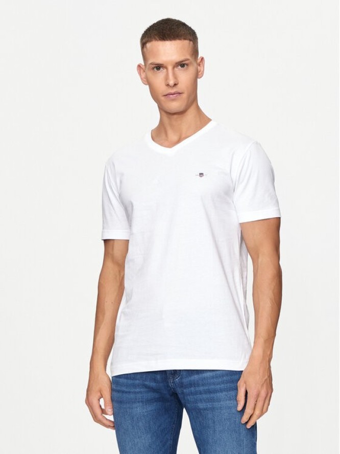 Gant T-Shirt Shield 2003186 Biały Slim Fit