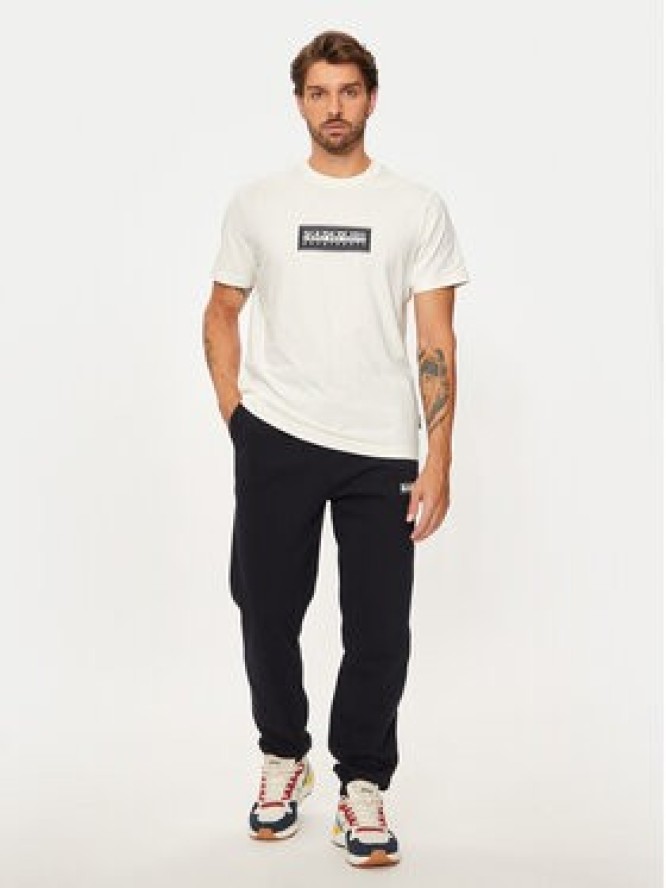 Napapijri T-Shirt S-box Logo NP0A4I3L Écru Regular Fit