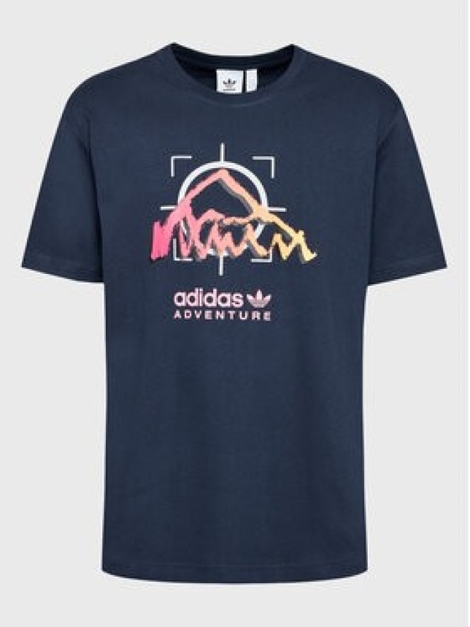 adidas T-Shirt Adventure Ride HK4981 Granatowy Relaxed Fit