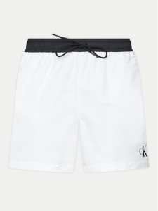 Calvin Klein Swimwear Szorty kąpielowe KM0KM01051 Biały Regular Fit