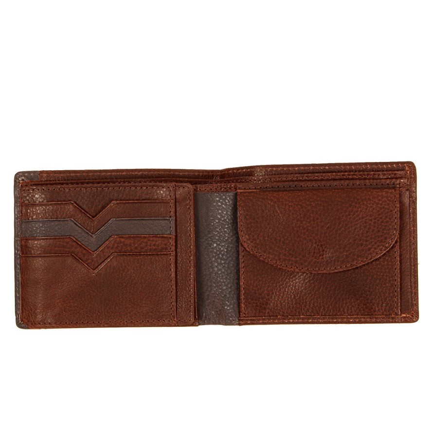 MUSTANG LA SPEZIA WALLET MĘSKI SKÓRZANY PORTFEL POJEMNY SKÓRA NA KARTY 06.100731 COGNAC