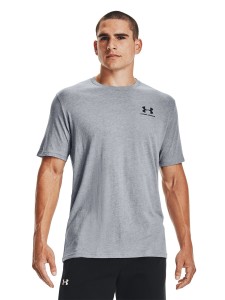 T-shirt z nadrukiem męski UNDER ARMOUR SPORTSTYLE LEFT CHEST SS - szara