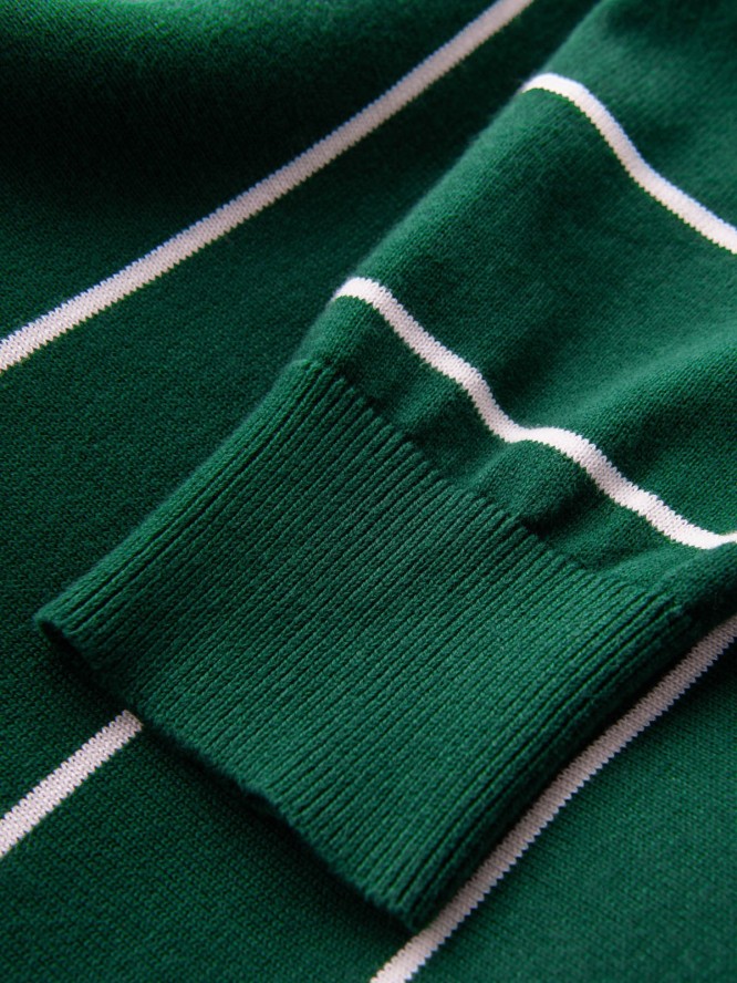 Casualowy sweter męski w poziome paski – zielony V4 OM-SWSW-0143 - XXL