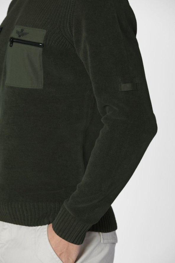 AERONAUTICA MILITARE Zielony sweter męski 242MA1515L539