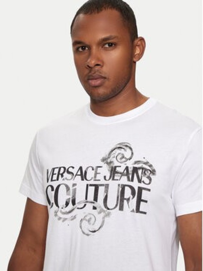 Versace Jeans Couture T-Shirt 76GAHG00 Biały Regular Fit