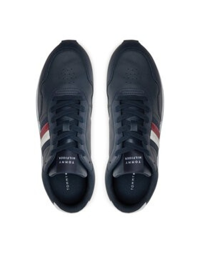 Tommy Hilfiger Sneakersy Runner Evo Lth Mix Ess FM0FM05121 Granatowy