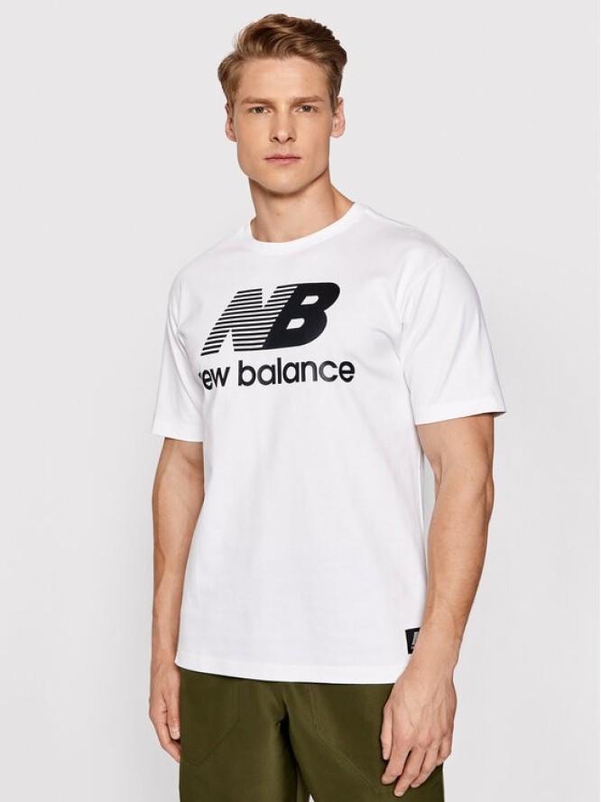 New Balance T-Shirt MT01518 Biały Relaxed Fit