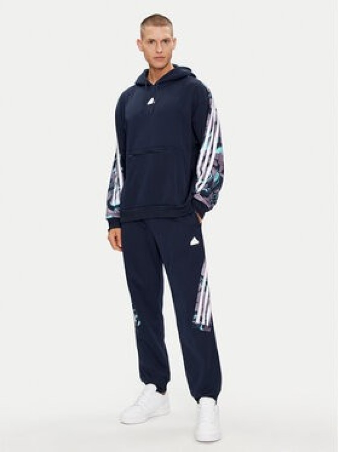 adidas Spodnie dresowe Future Icons Allover Print IJ8853 Granatowy Regular Fit