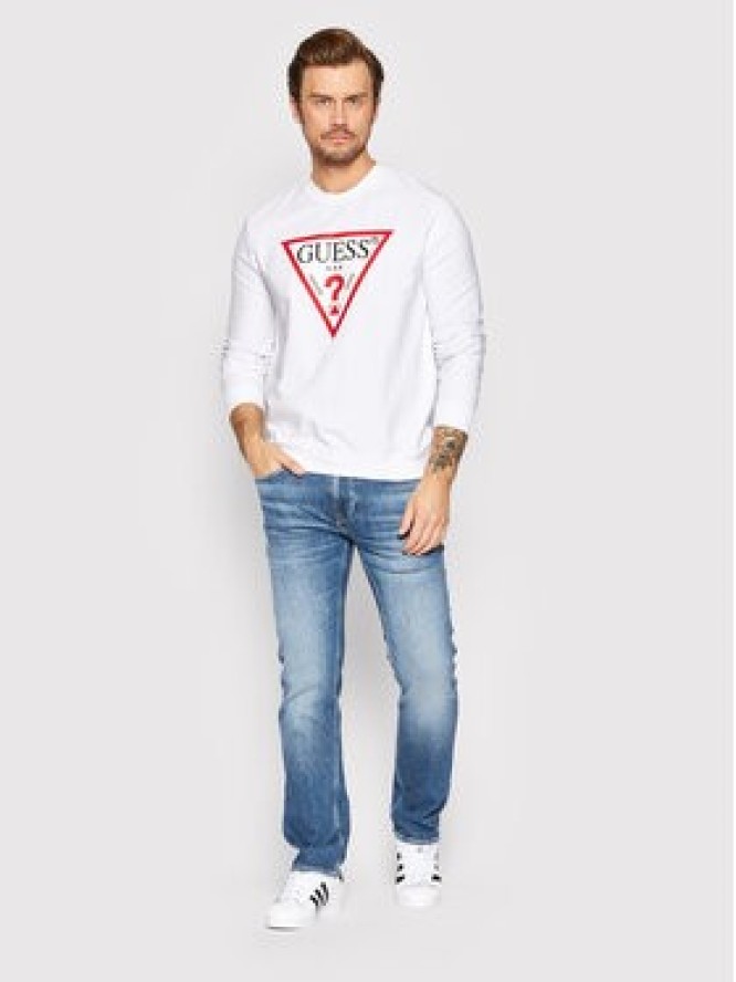 Guess Bluza Audley M2YQ37 K6ZS1 Biały Slim Fit