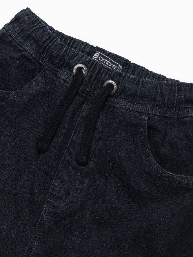 Krótkie spodenki męskie jeansowe - grafitowe V5 W362 - XL
