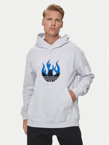 adidas Bluza Flames Logo IS2947 Szary Regular Fit