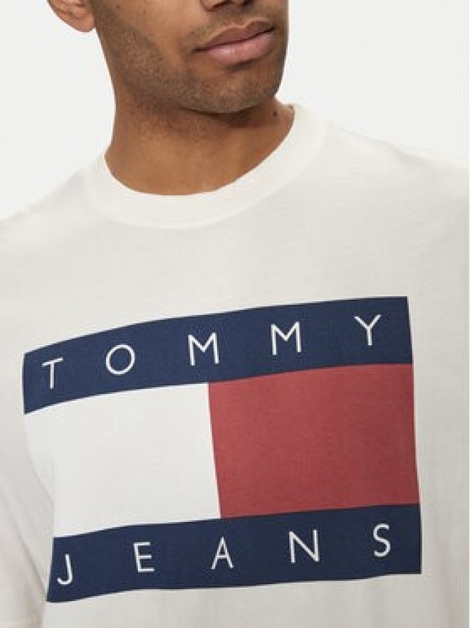 Tommy Jeans T-Shirt Big Flag DM0DM18547 Biały Oversize