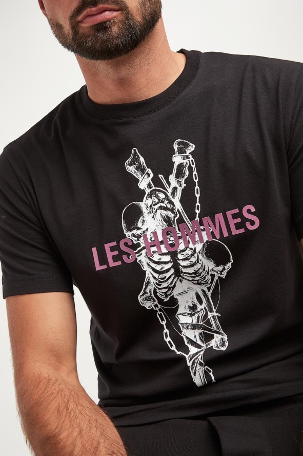 T-shirt męski z logo LES HOMMES
