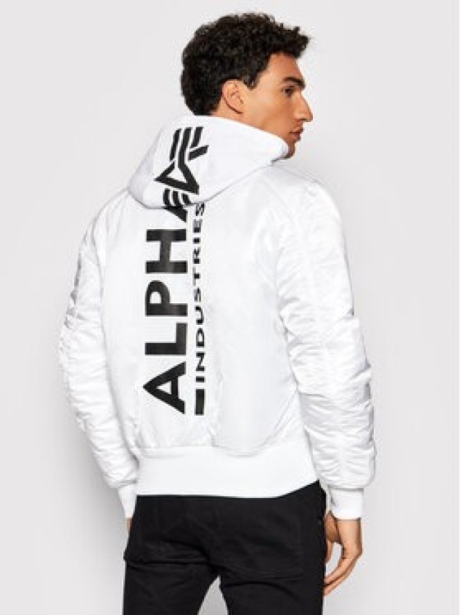 Alpha Industries Kurtka bomber Back Print 128113 Biały Regular Fit