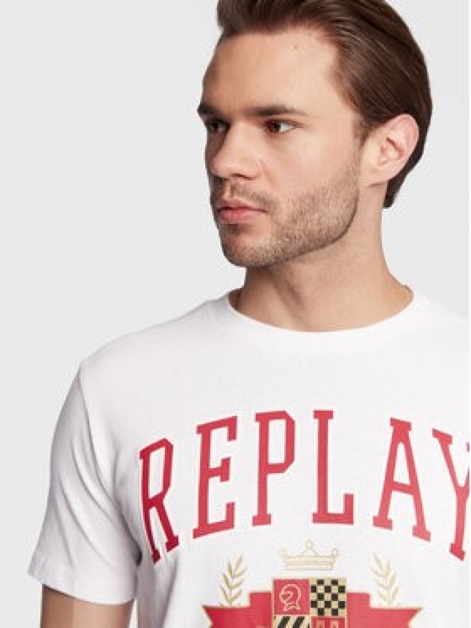 Replay T-Shirt M6290.000.23356M Biały Regular Fit