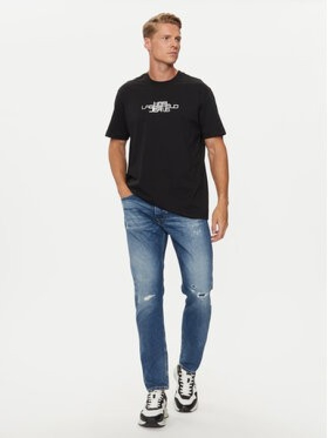 Karl Lagerfeld Jeans T-Shirt 246D1700 Czarny Regular Fit