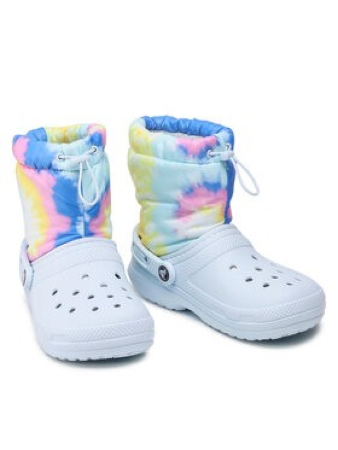 Crocs Śniegowce Classic Lined Neo Puff Tie Dye 207328 Błękitny