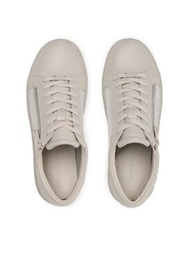 Calvin Klein Sneakersy Low Top Lace Up W/Zip Mono HM0HM01059 Beżowy