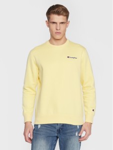 Champion Bluza Small Script Logo Embroidery 217863 Żółty Regular Fit