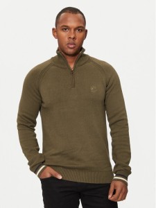 INDICODE Sweter Skyler 35-768 Khaki Regular Fit