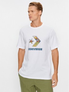 Converse T-Shirt Star Chevron Block Infill Ss Tee 10025280-A02 Biały Regular Fit
