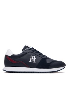 Tommy Hilfiger Sneakersy Runner Evo Lth Mix FM0FM04959 Granatowy