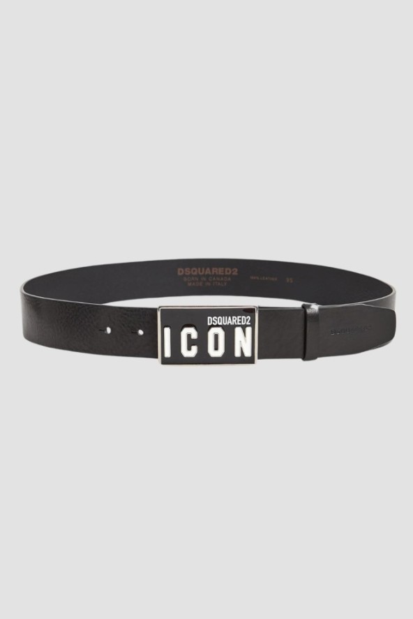 DSQUARED2 Czarny pasek Plaque Belt