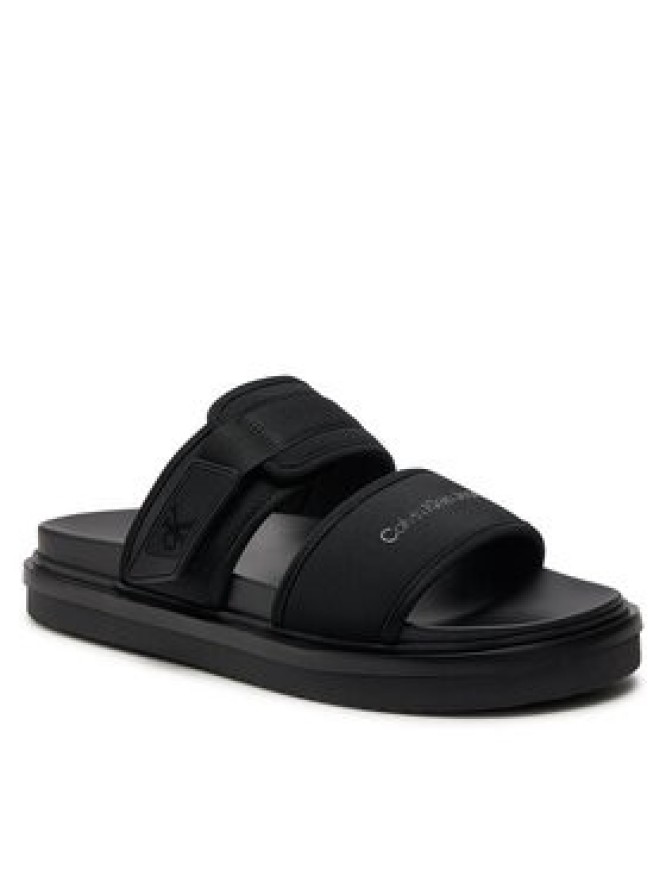 Calvin Klein Jeans Klapki Double Bar Sandal Wb In Br YM0YM00946 Czarny