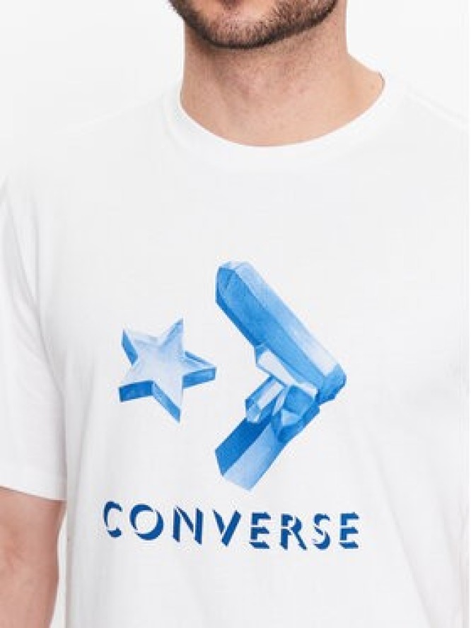 Converse T-Shirt Crystallized Star Chevron 10024596-A02 Biały Standard Fit