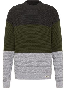 Mustang Sweter "Evesham" w kolorze antracytowo-beżowym rozmiar: 3XL