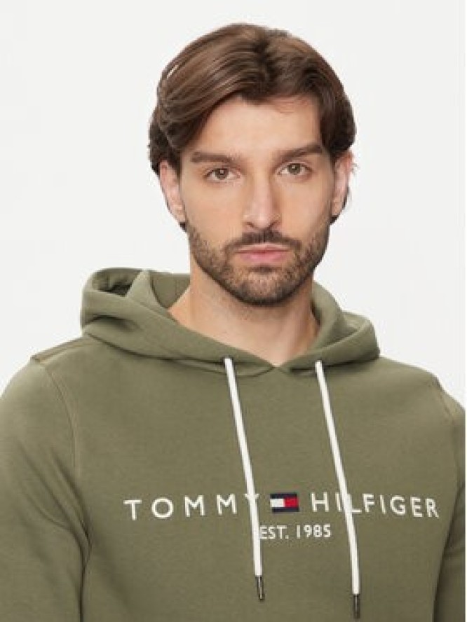 Tommy Hilfiger Bluza Logo MW0MW11599 Zielony Regular Fit