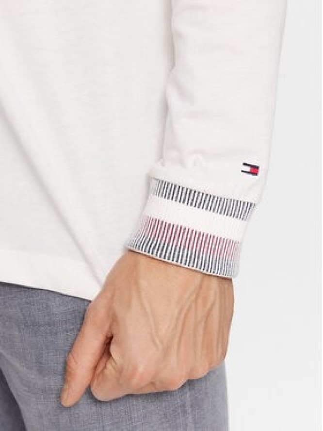 Tommy Hilfiger Longsleeve Collegiate MW0MW32591 Biały Regular Fit