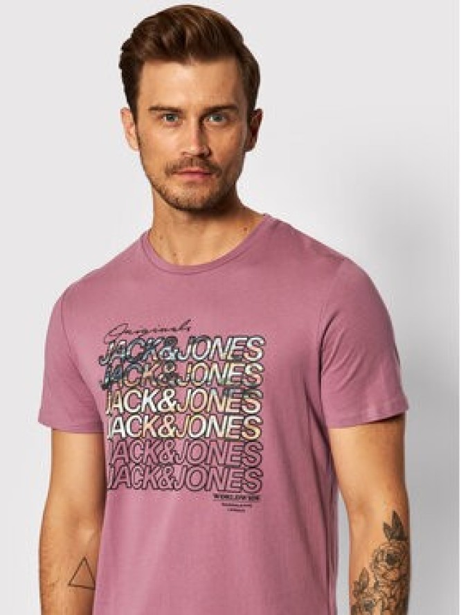 Jack&Jones T-Shirt Swirl 12193665 Różowy Regular Fit